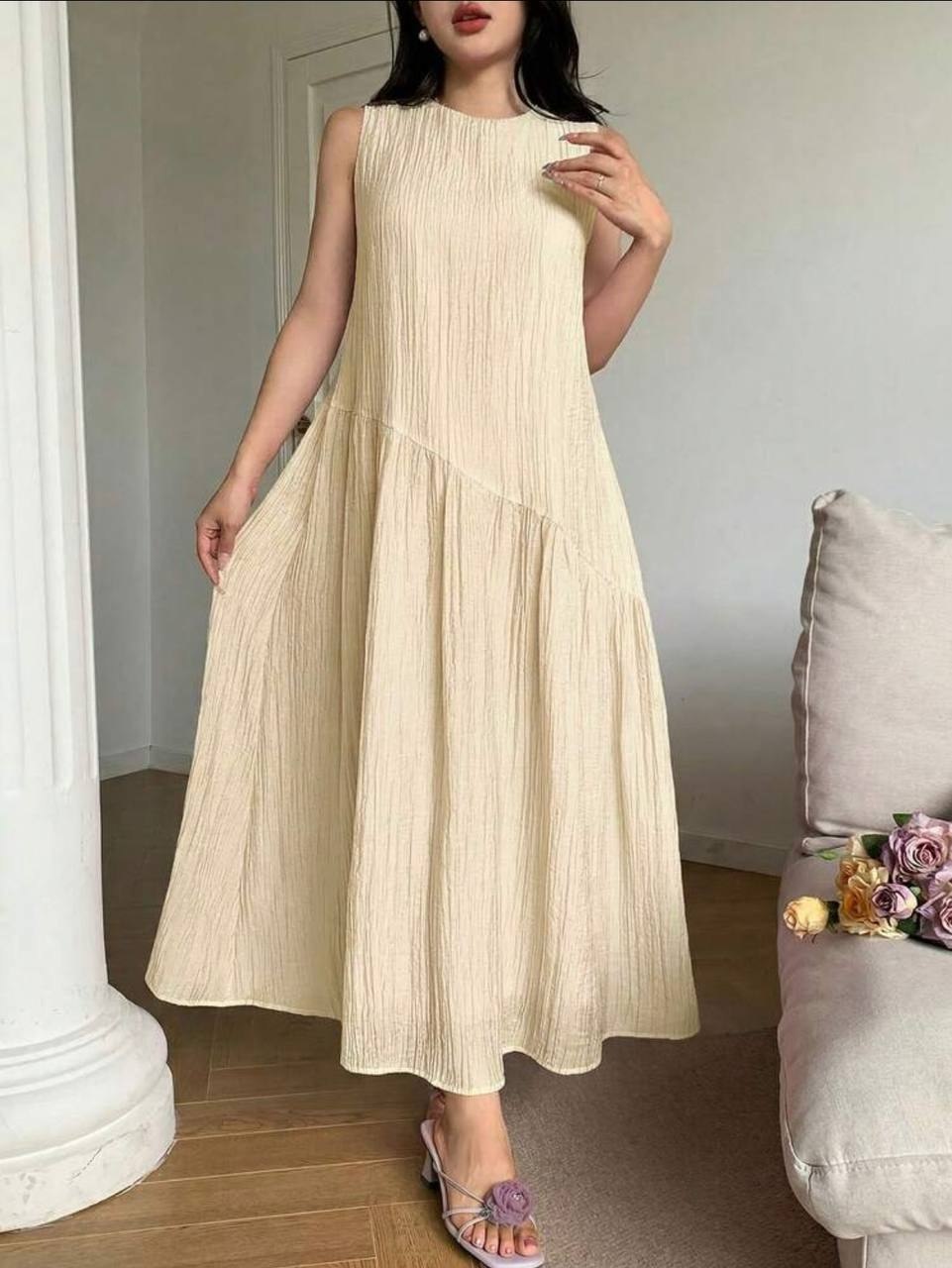 Feyla Asymmetrical Loose Fit Sleeveless Summer Dress