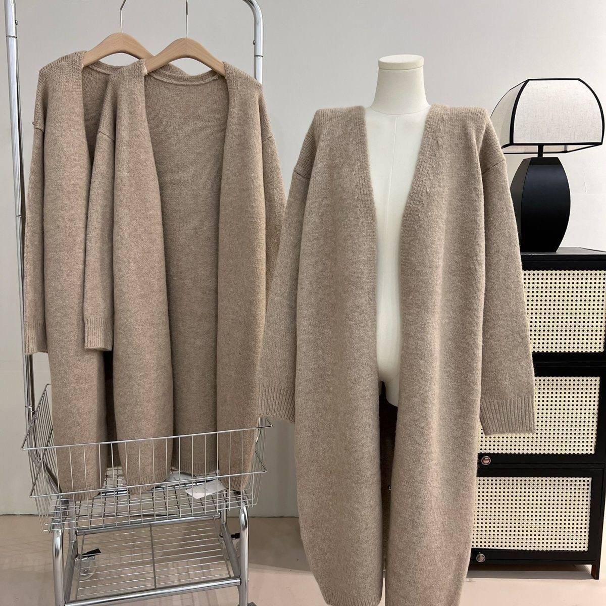 Long oversized knit duster cardigan