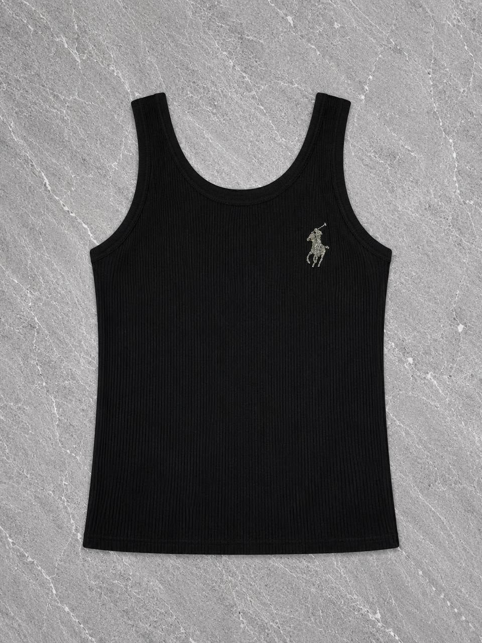 Black ribbed tank top