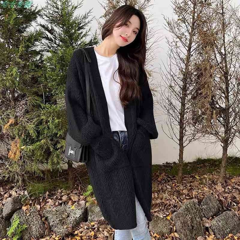 Cozy black long cardigan