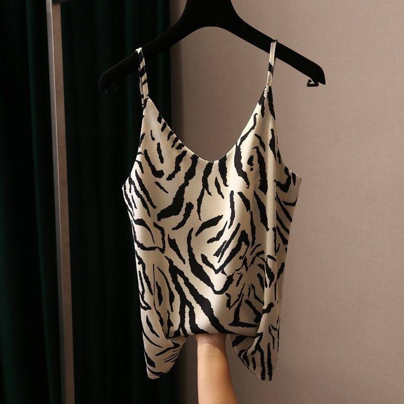 Zebra print satin camisole top