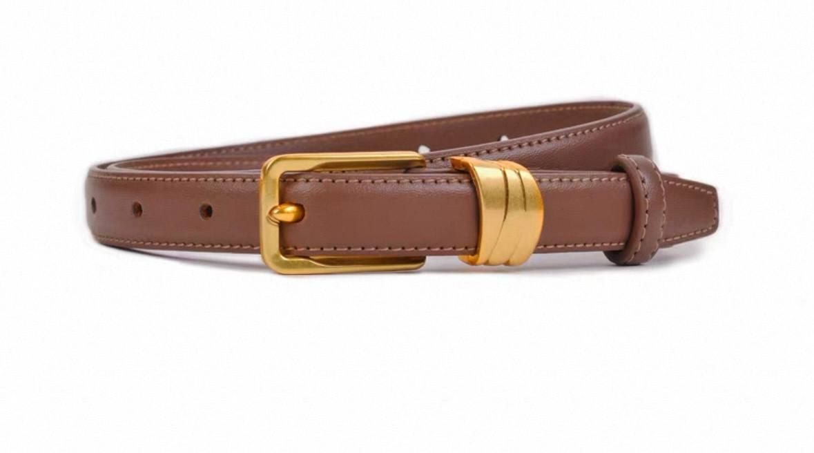Women's skinny leather belt