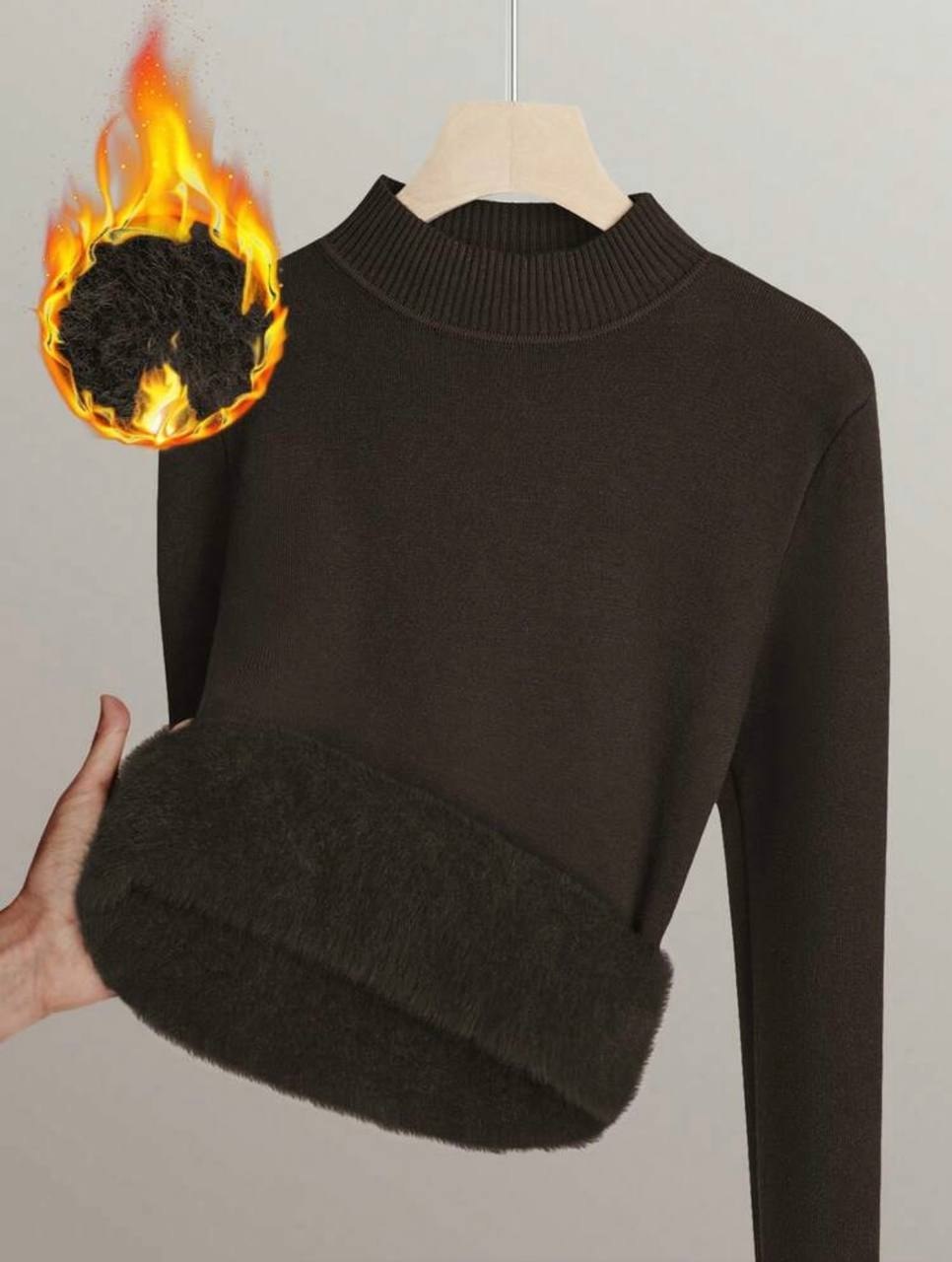Chiquease thermal-lined mock neck pullover