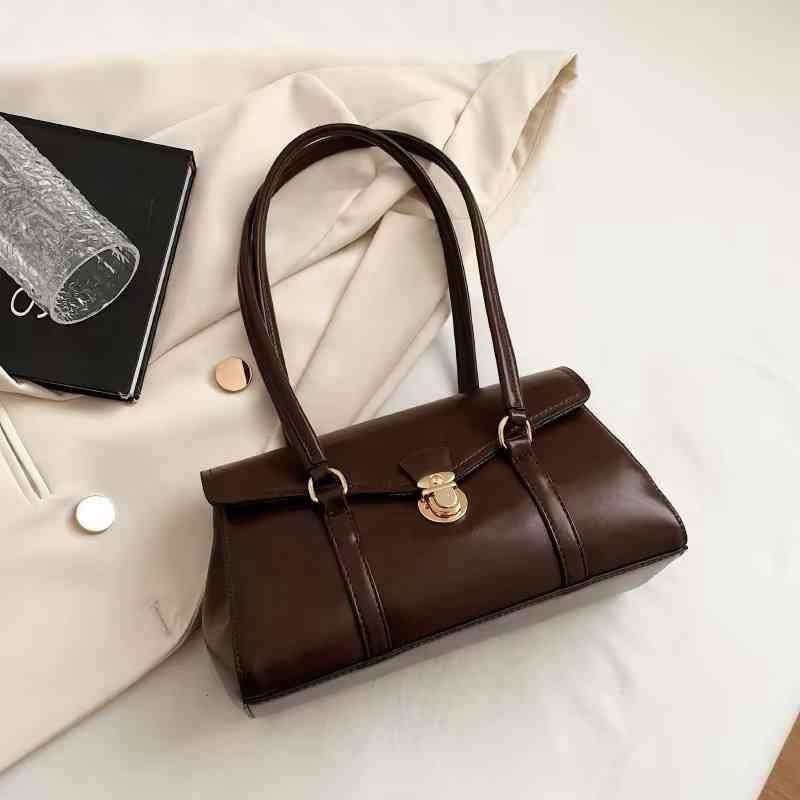 Retro dark brown shoulder bag