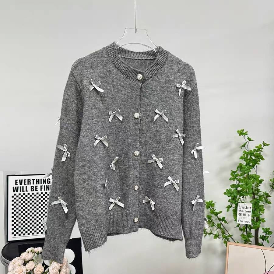 Cozy gray knit cardigan
