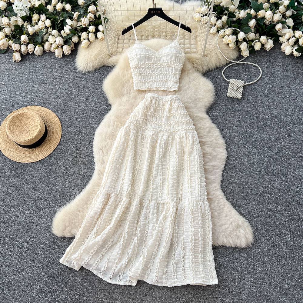 White two-piece skirt set
