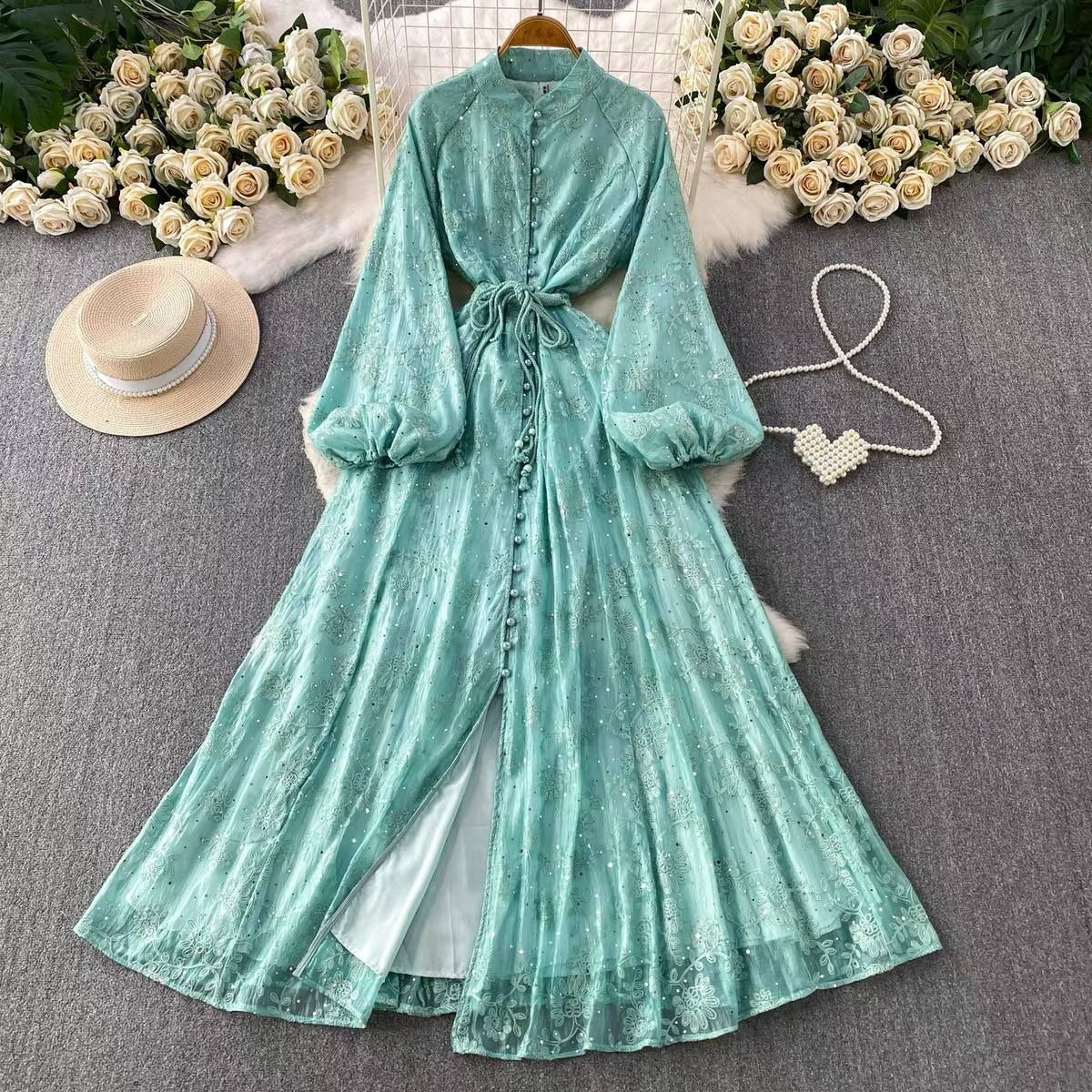 Mint green maxi dress