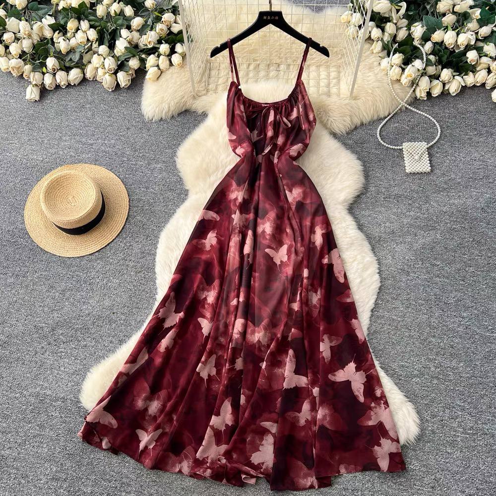 Maroon maxi dress