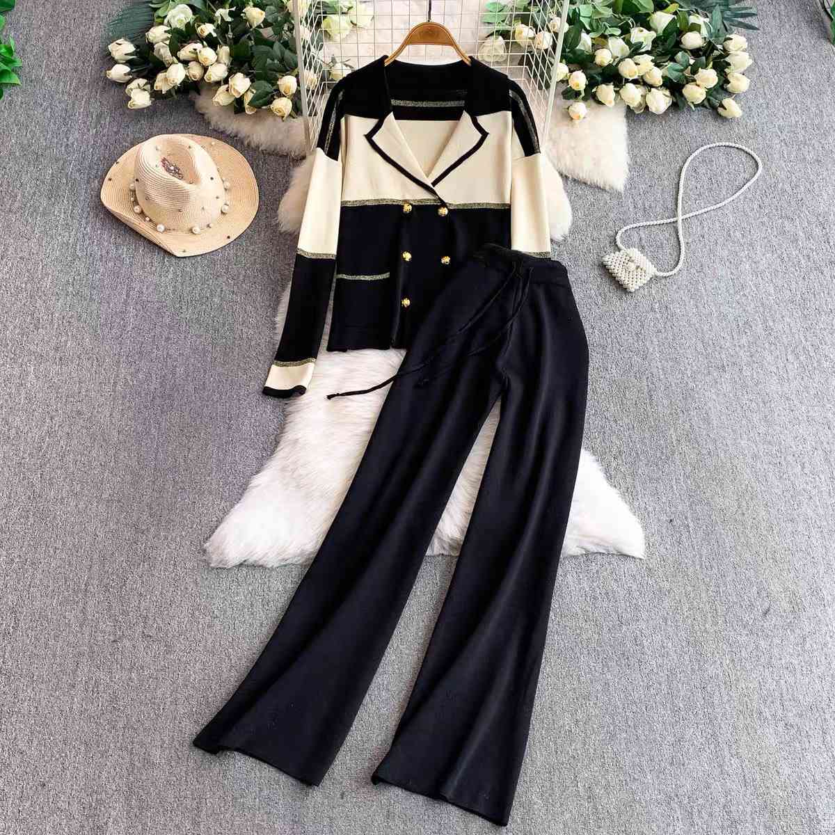 Chanel-inspired chic knitted two-piece co-ord set