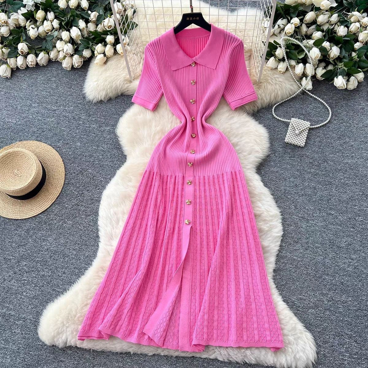 Knitted patchwork maxi dress