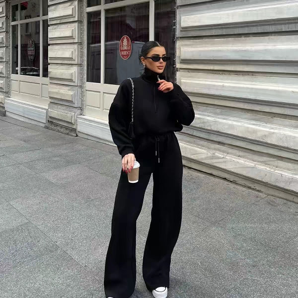 Black quarter zip sweatshirt twopc
