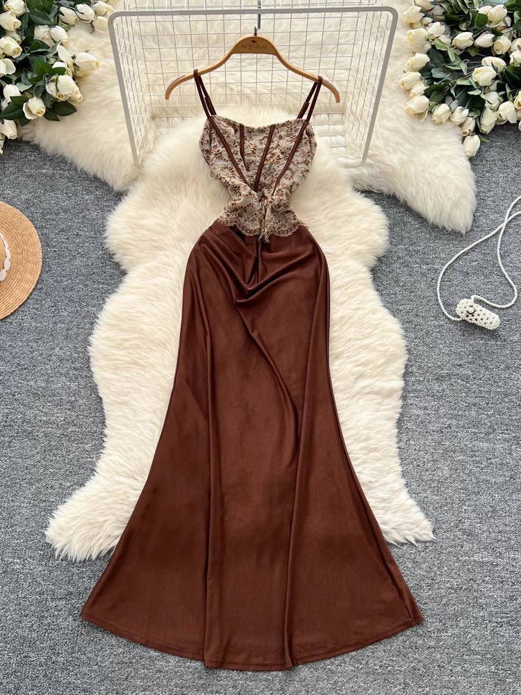 Chocolate brown maxi dress