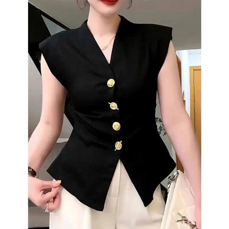 Women's French-style retro slim suit vest