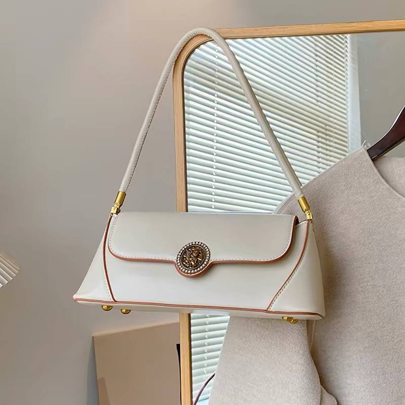 French vintage inspired baguette shoulder bag