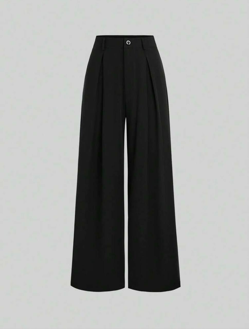 women's high-waisted, pleated wide-leg trousers