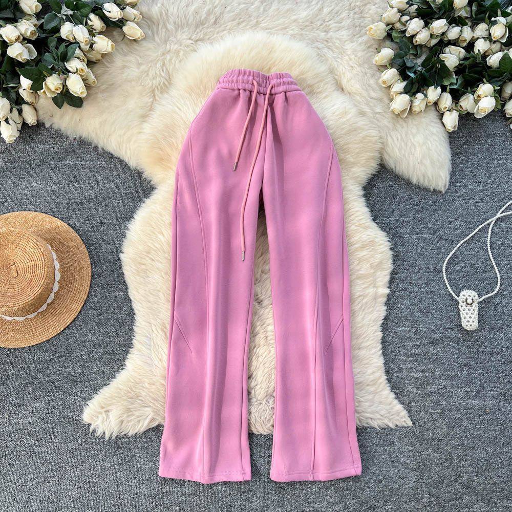 Pink wide leg lounge pants