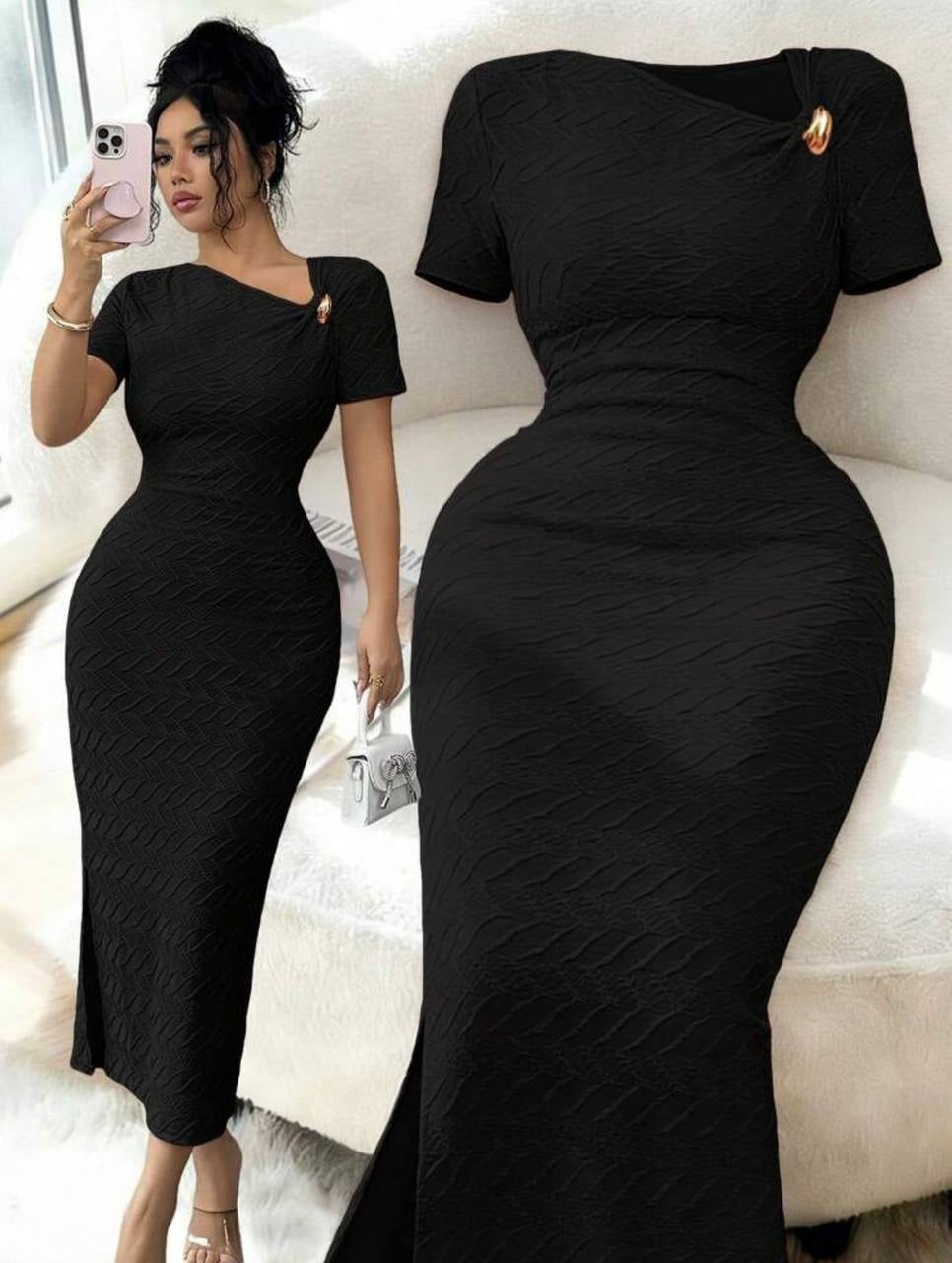 Elenzga Jacquard Knit Maxi Dress