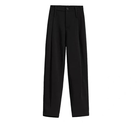 Women's black wide-leg tailored trousers