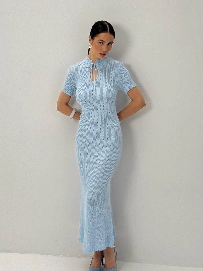 Tossy Knit Hollow Out Lace-Up Dress