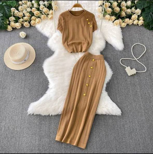 Women's new summer knitted co-ord set