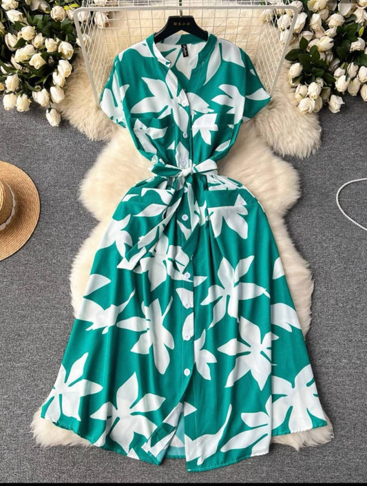 Summer Women Printed Midi Dress