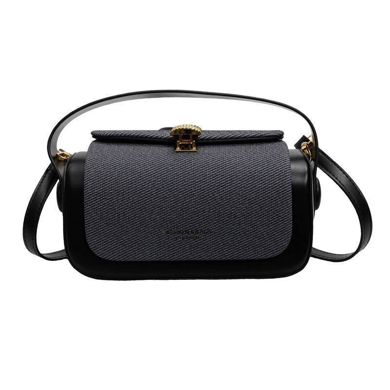 Textured two-tone crossbody handbag