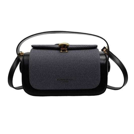 Textured two-tone crossbody handbag