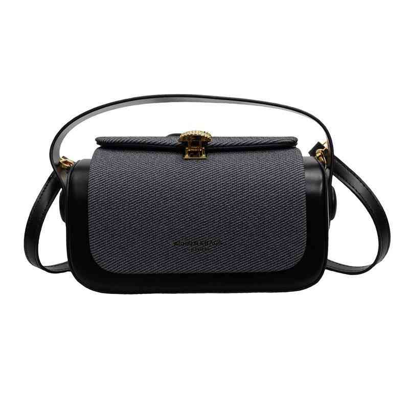 Contemporary structured box-shape crossbody handbag