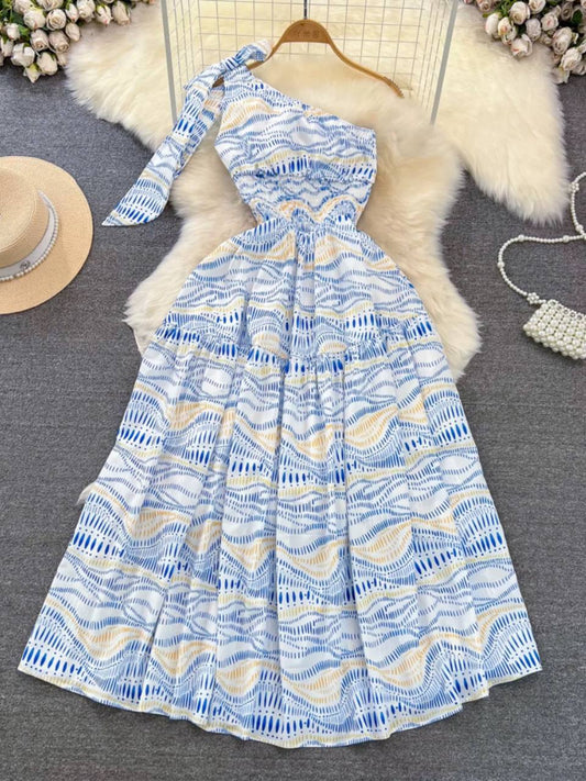 One-shoulder maxi dress