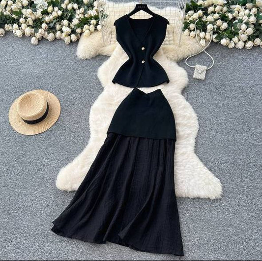 Women's new fashionable two-piece ensemble set
