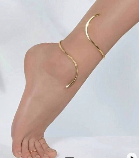 Spiral wrap-around anklet