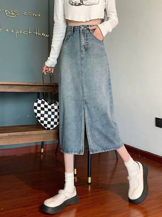 High waist A line mini skirt