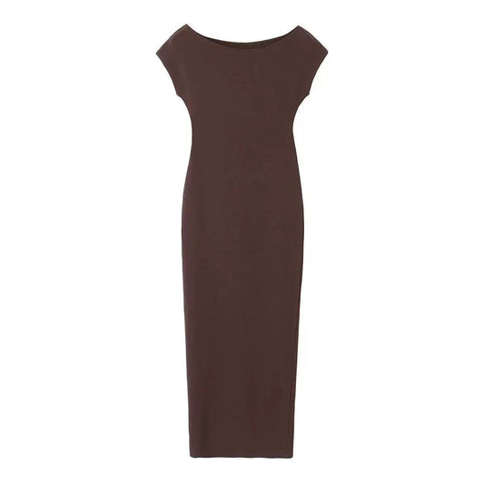 Brown bodycon midi dress