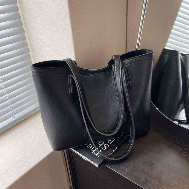 Minimalist Faux Leather Tote Bag