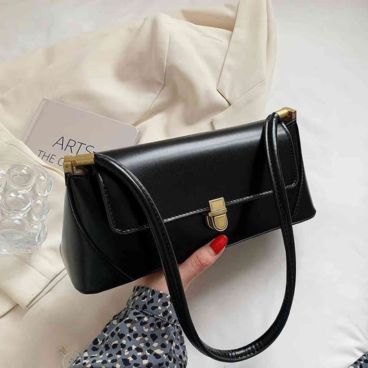 Black baguette shoulder bag