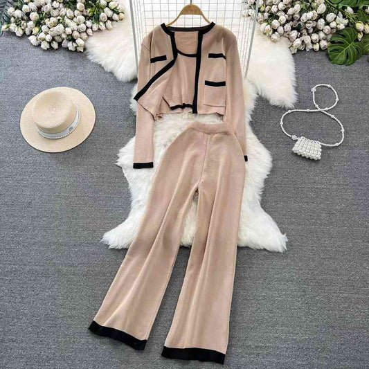 Three-piece knitted lounge set