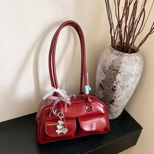 Retro-style Boston shoulder bag