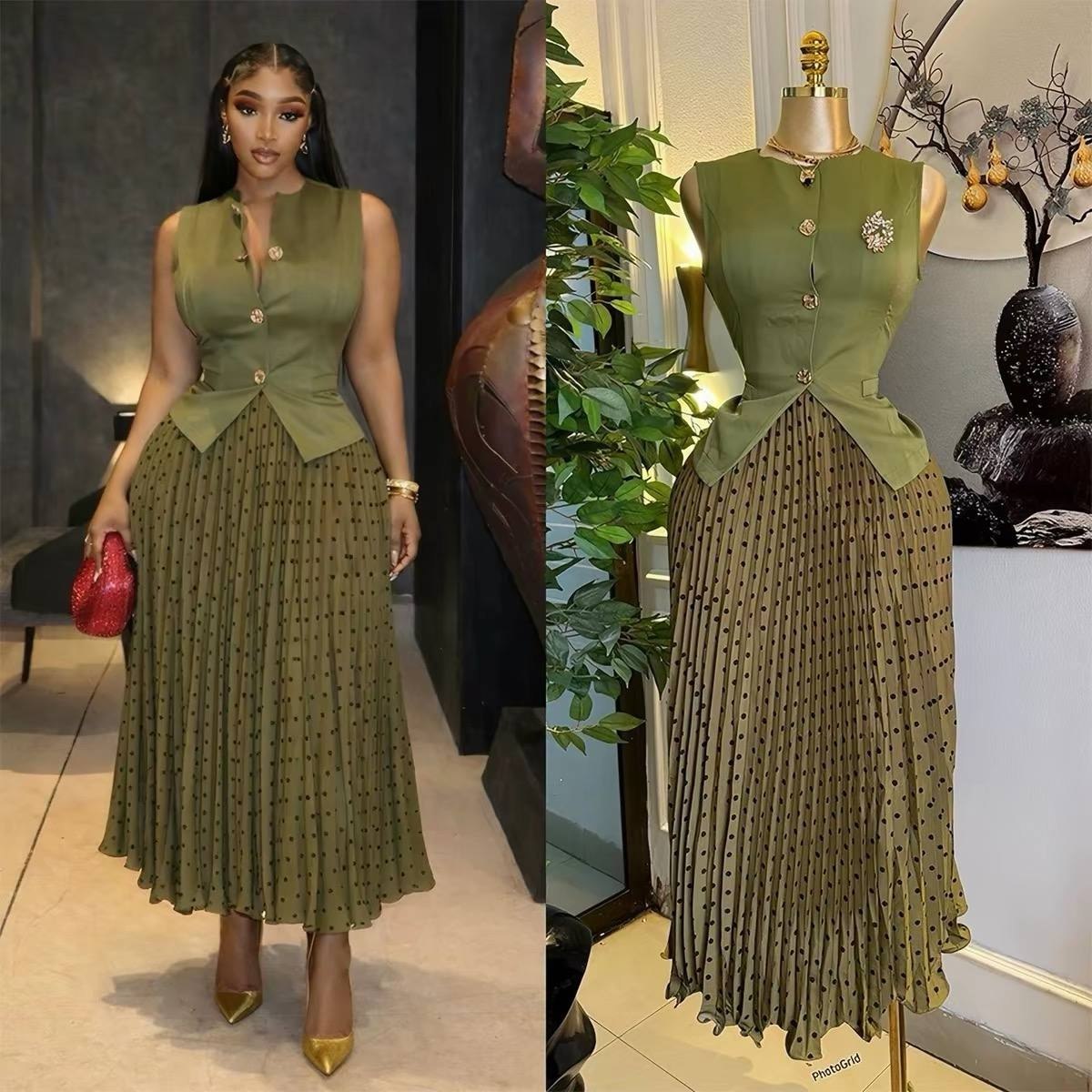 Green two-piece outfit