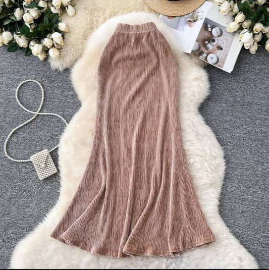 Pleated Fishtail Skirt for women