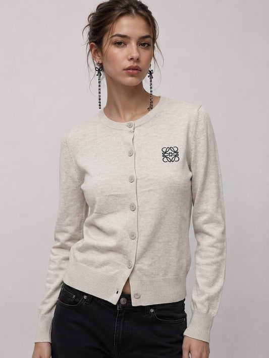 Loewe Anagram Crew-Neck Cardigan
