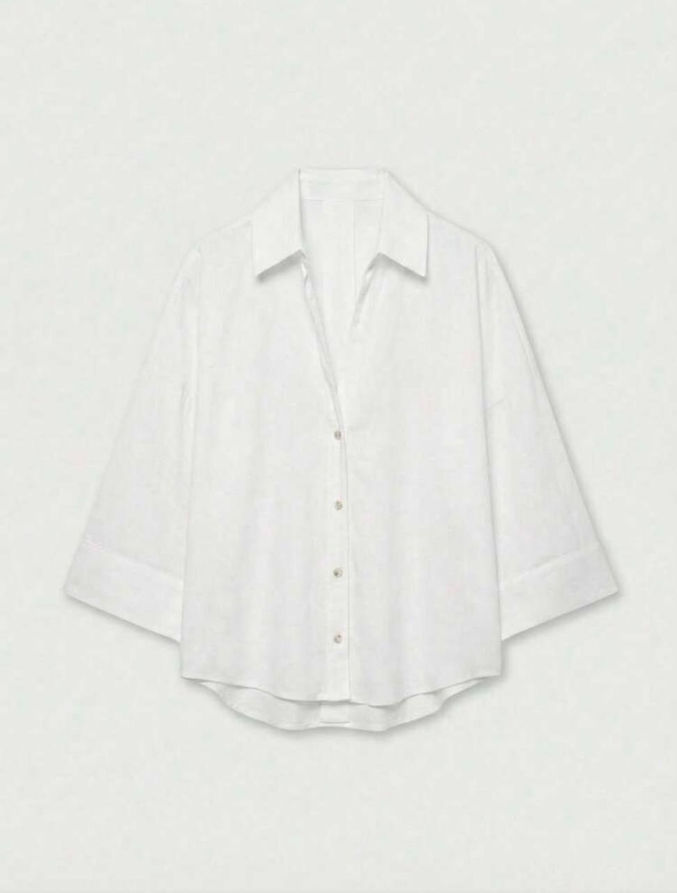 Zara wide sleeve linen blend shirt
