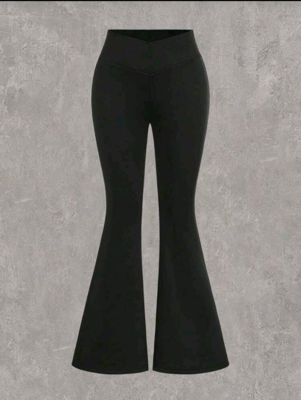 Black flared leggings
