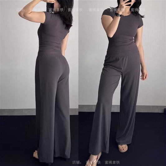 Charcoal wide-leg pants