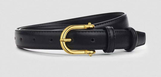 Black leather belt