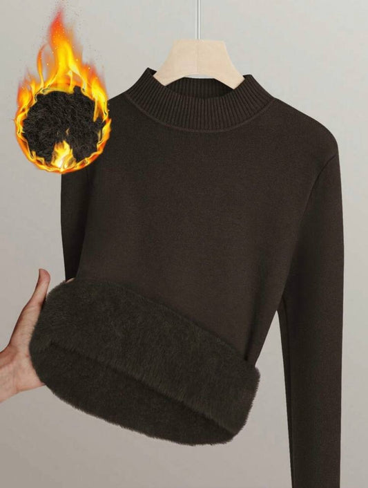 Chiquease thermal-lined mock neck pullover