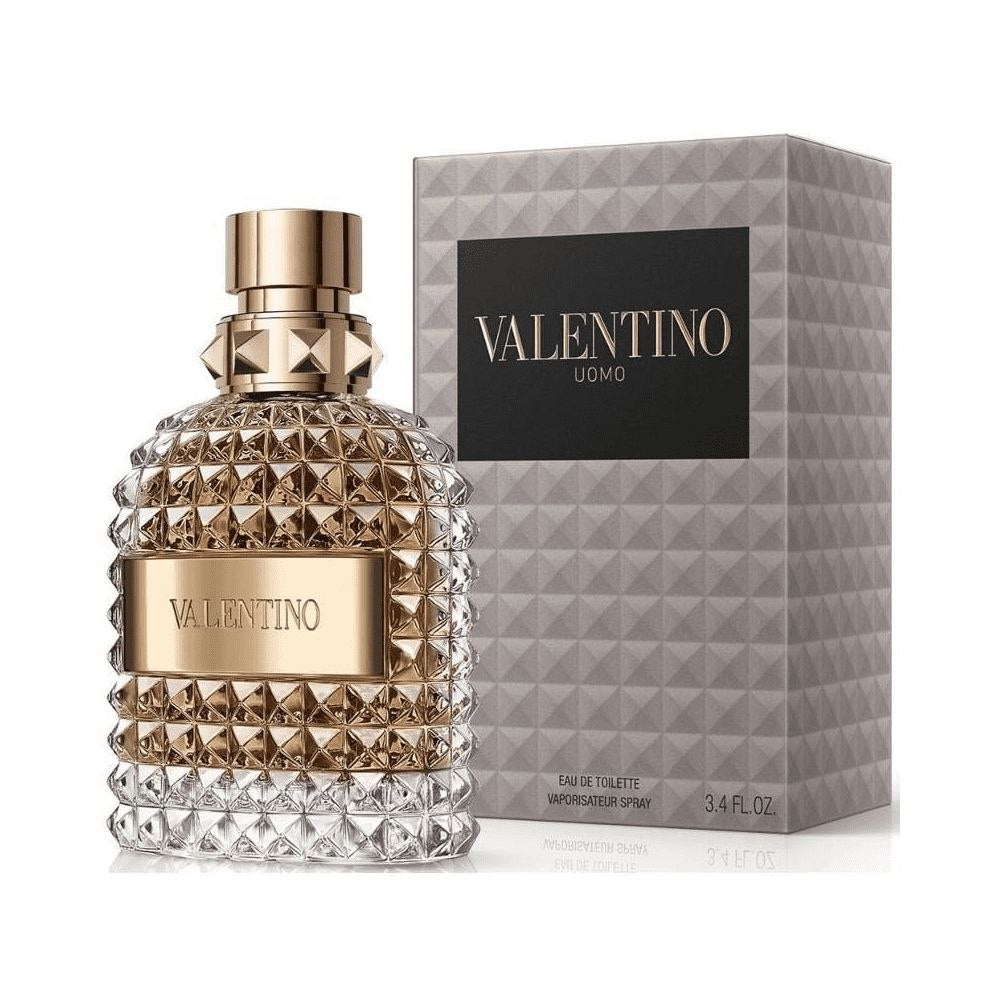 Valentino Uomo men's eau de toilette smells fresh and is presented in an exquisite bottle