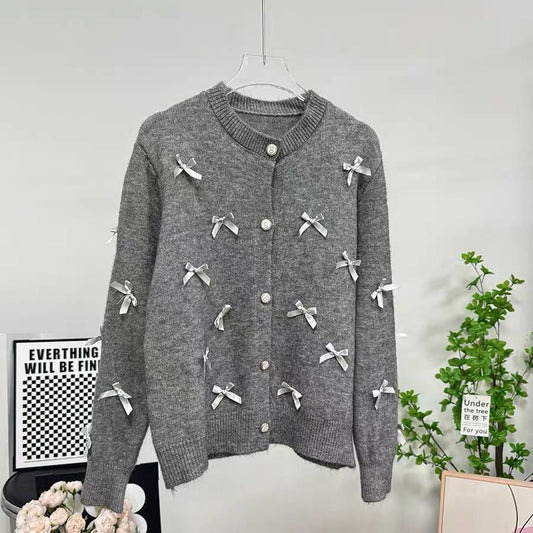 Cozy gray knit cardigan