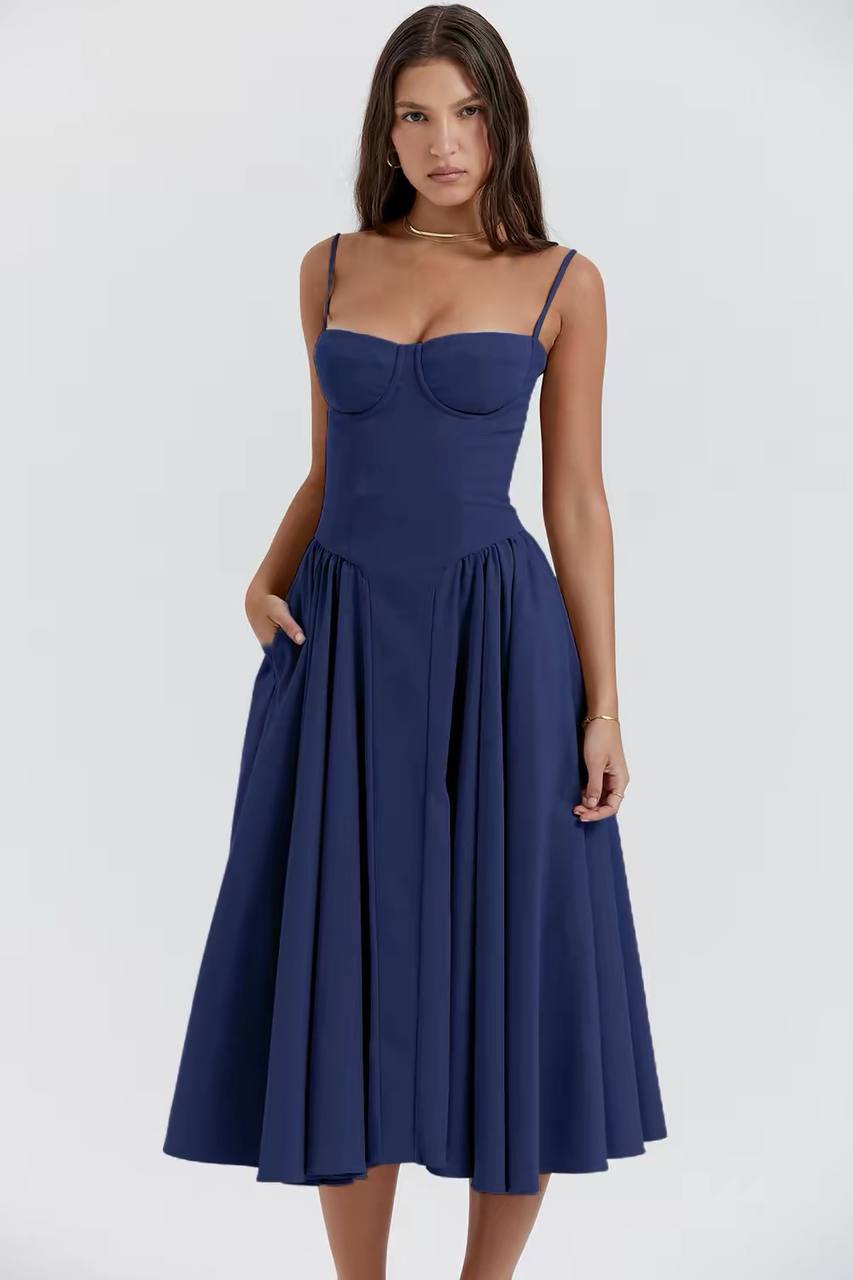 French Navy Corset Sundress