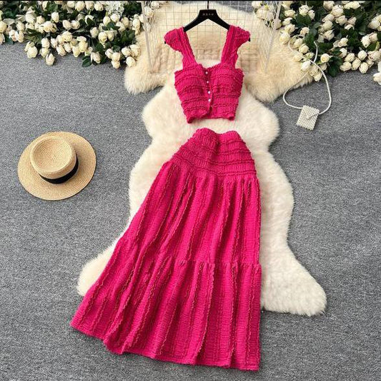 Crop Top and Maxi Skirt Set