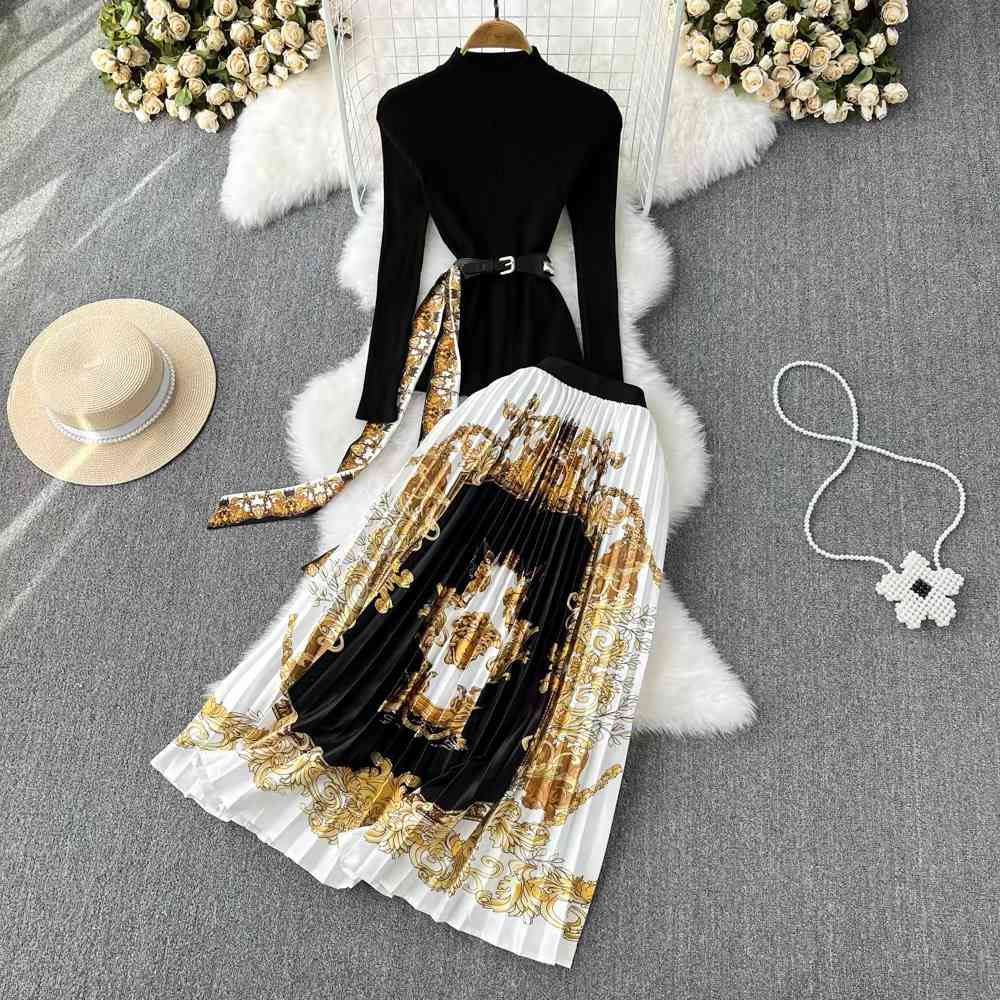 Women's two piece elegant skirt suit set